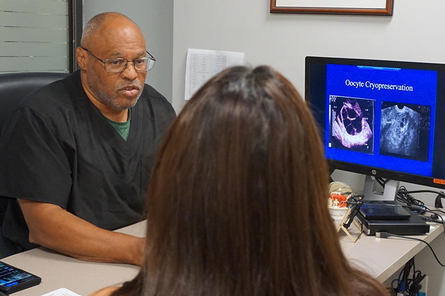 dr thornton consulting a patient