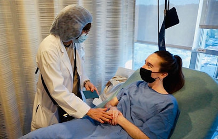 young caucasian egg donor before her procedure
